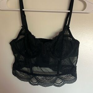 Black bustier lace top